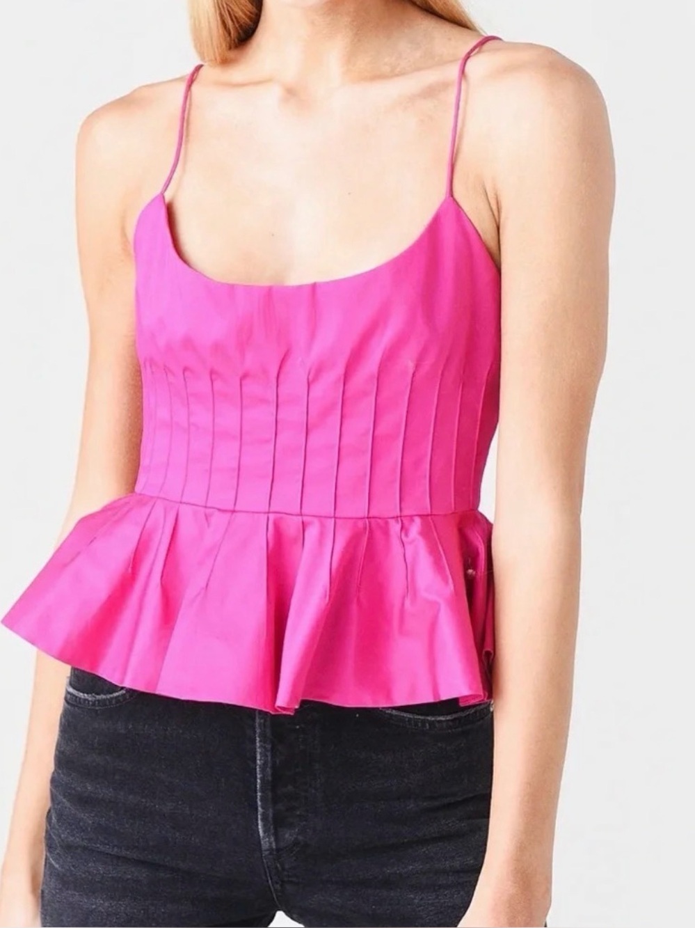Hunter Bell New York Celia Peplum Top in Pink